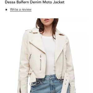 All Saints Denim Moto Jacket